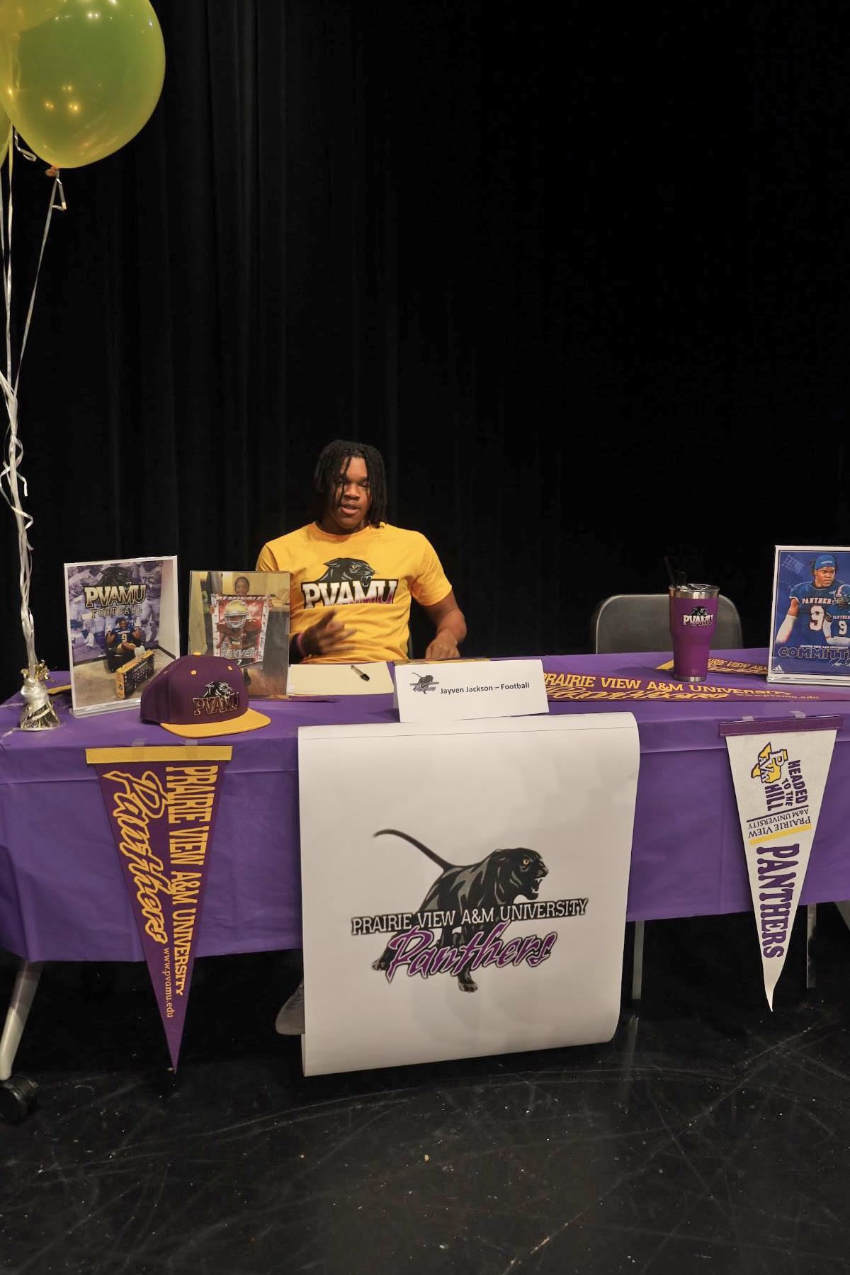 Cypress Springs High School senior Jayven Jackson signed a letter of intent to play football at Prairie View A&M University.